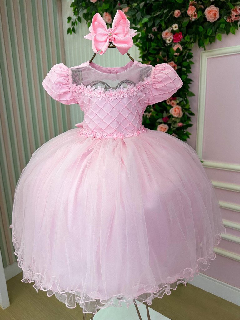Vestido Menina Bonita Luna Rosa Bebe Modelo 2