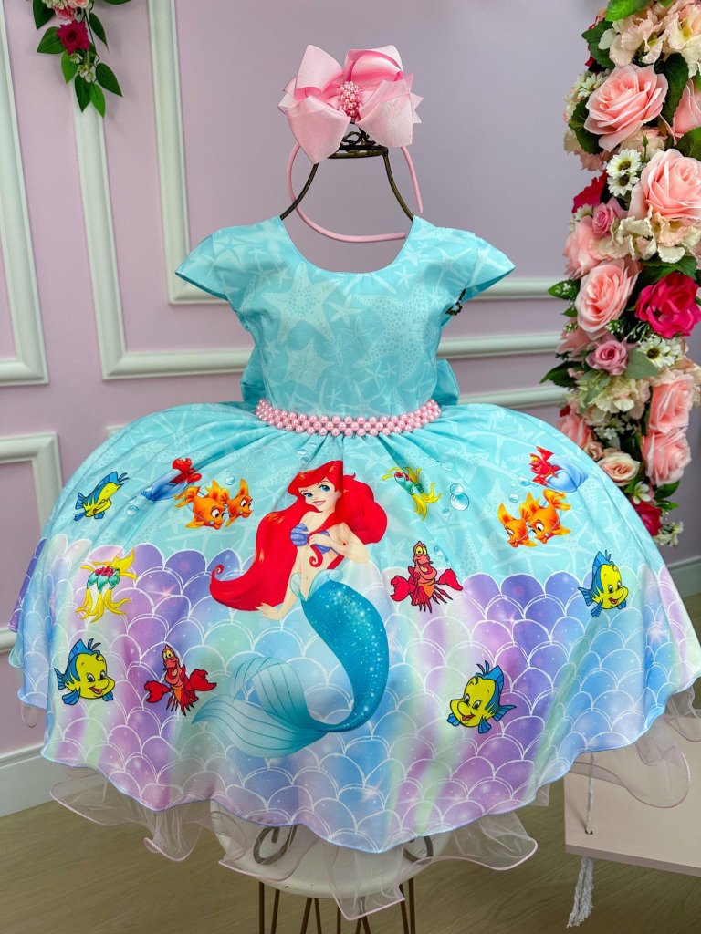Vestido Infantil Temáticos da Gigi Ariel – A Pequena S