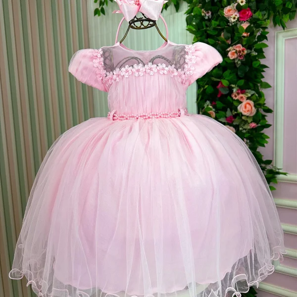 Vestido Menina Bonita Luna Rosa Bebe