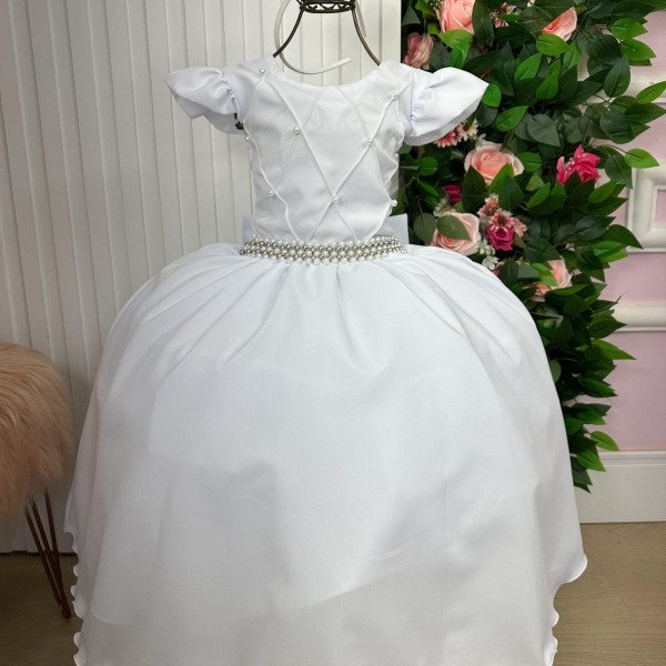 Vestido Ysa Kids Ariane Longo Branco