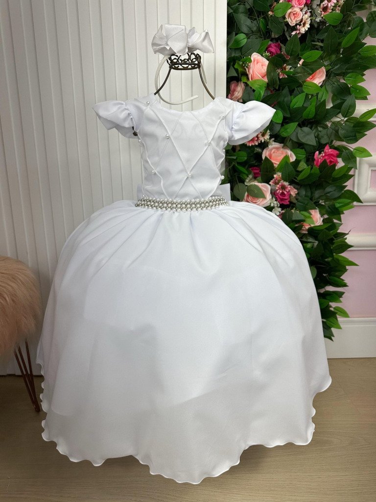 Vestido Ysa Kids Ariane Longo Branco