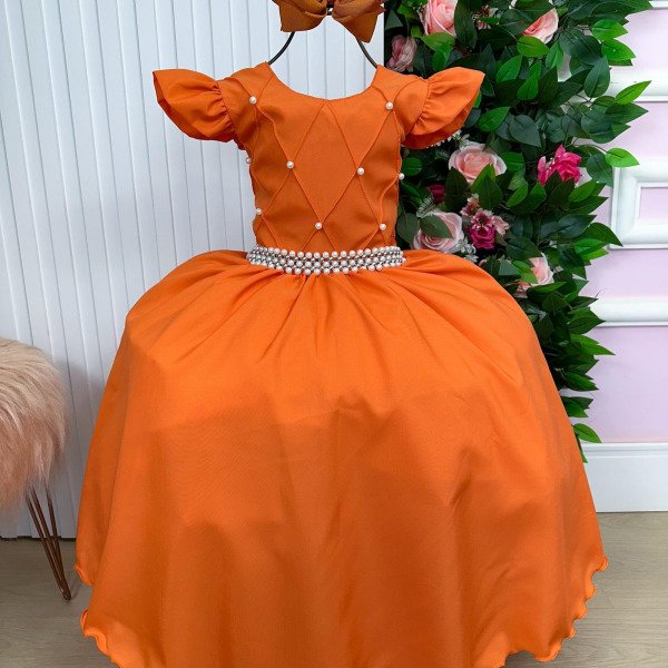 Vestido Ysa Kids Ariane Longo Terracota