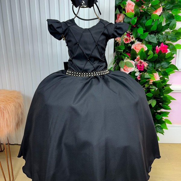 Vestido Ysa Kids Ariane Longo Preto