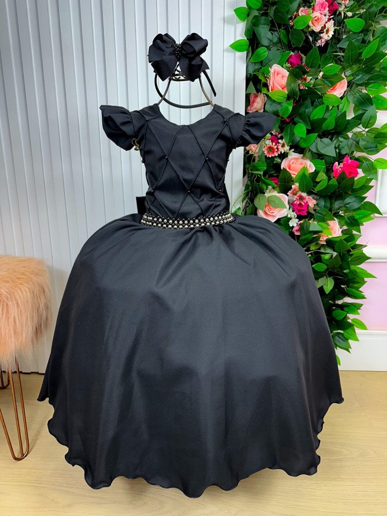 Vestido Ysa Kids Ariane Longo Preto