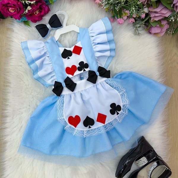 Romper/Vestido Princesa Belli Alice no Pais das Maravilhas