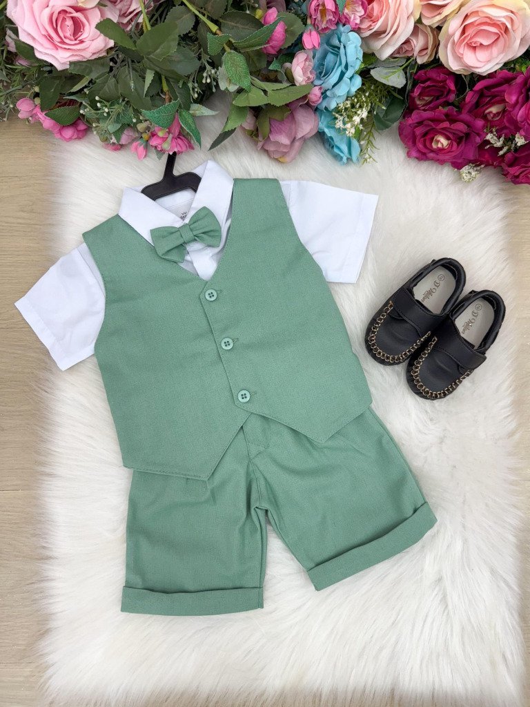 Conjunto Social Miss Cherry Leandro Colete Verde