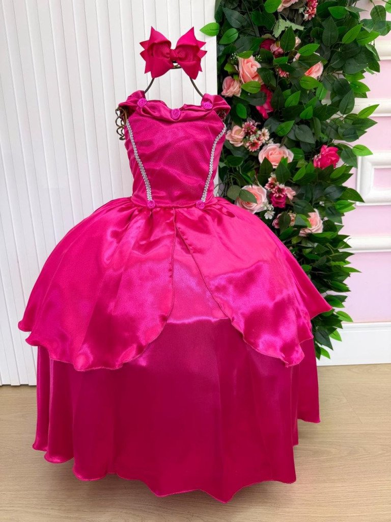 Fantasia Longa Princesa Belli Aurora A Bela Adormecida Pink