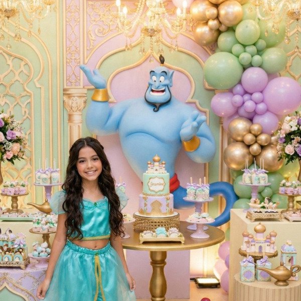 Fantasia Princesa Belli Princesa Jasmine Verde Tiffany