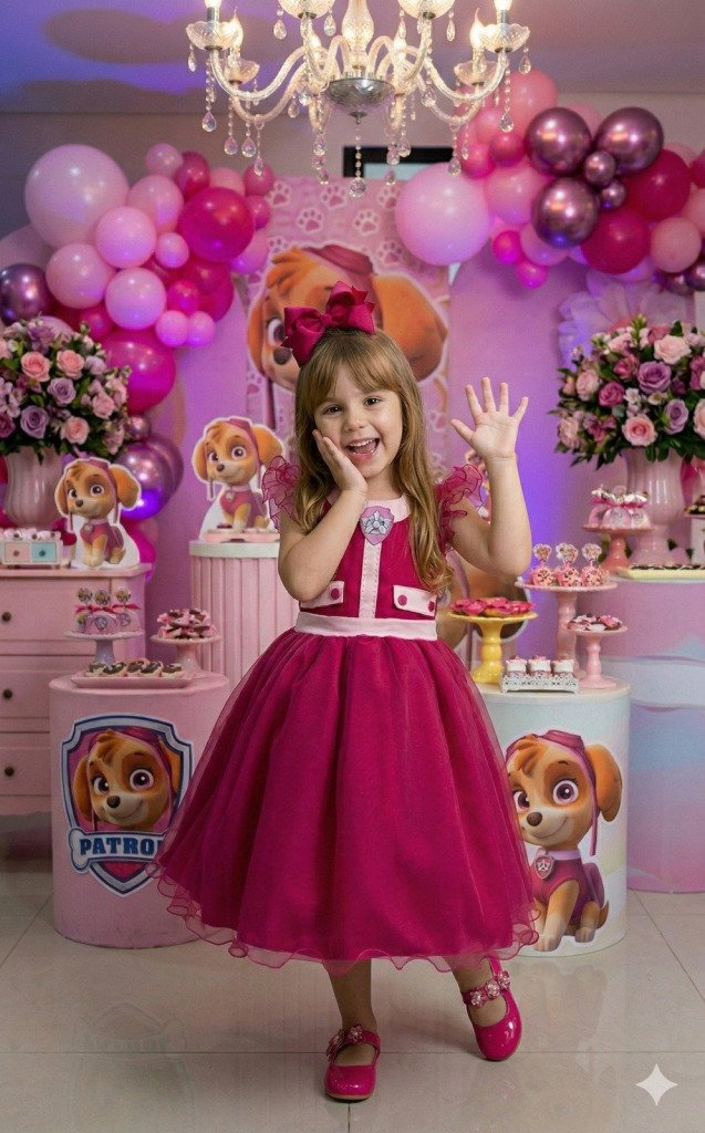 Vestido Mini Miss Temático Patrulha Canina – Sky