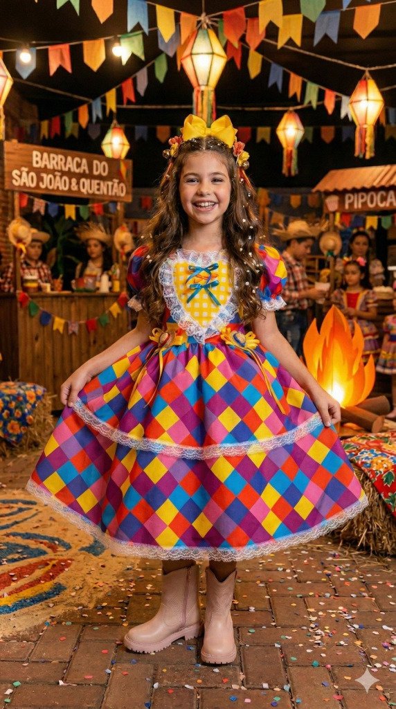 Vestido Marie Junino Coração Caipira