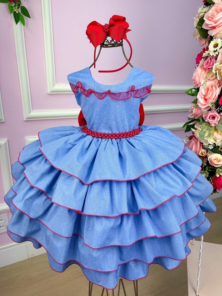 Vestido Giovanella/Giovanela Jeans 5 Babados Babadinhos Raqu