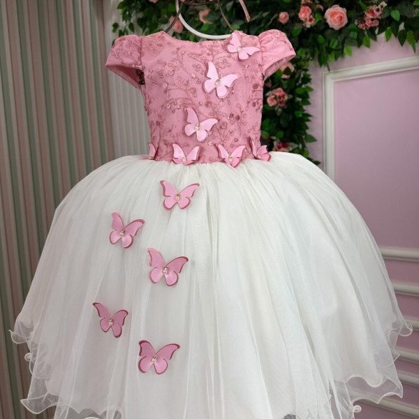 Vestido Juvenil – Midi Vila Lele Sabrina Rose e Off