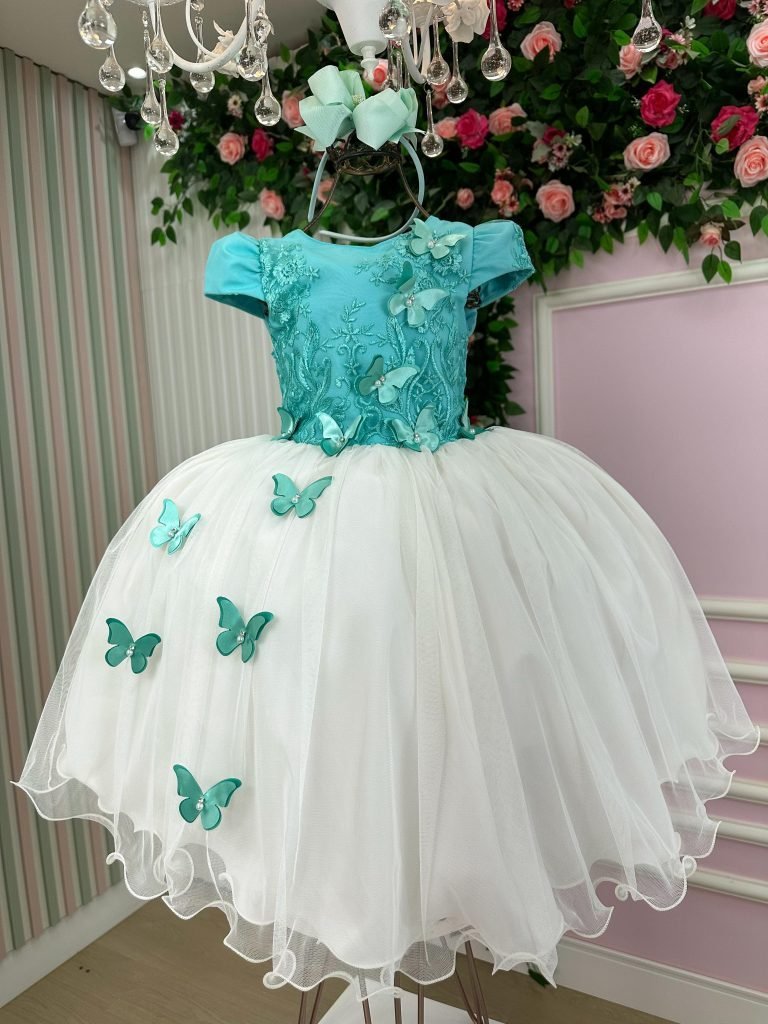 Vestido Juvenil – Midi Vila Lele Sabrina Verde Tiffany