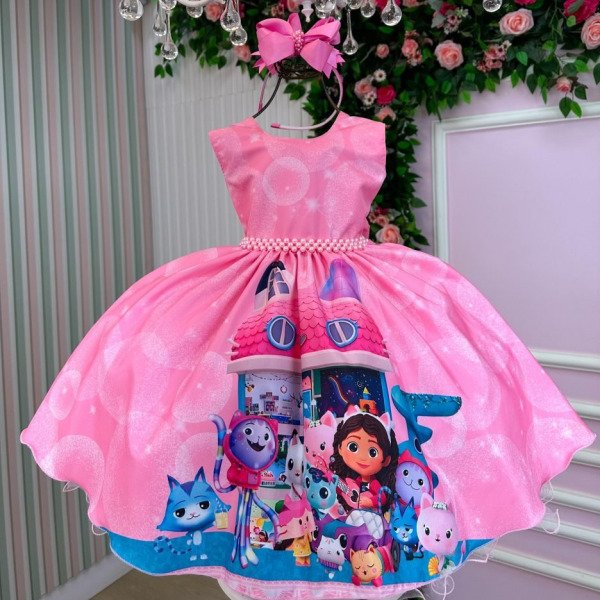 Vestido Tematicos Ysa Kids A Casa Magica da Gabby Rosa