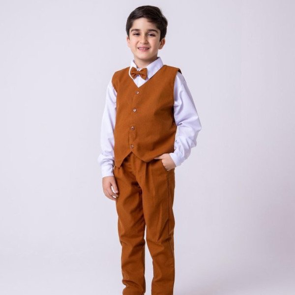 Conjunto Miss Cherry Social Colete Caramelo