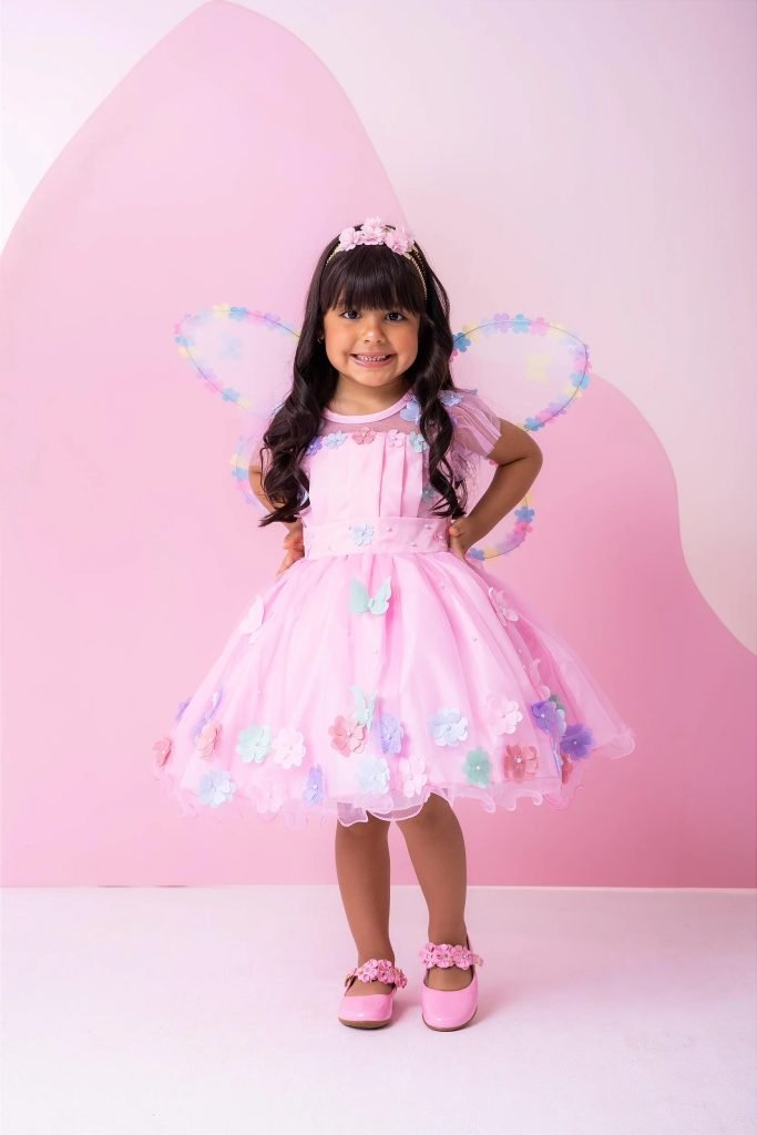 Vestido Marie Jardim Encantado Isis Luxinho Rosa