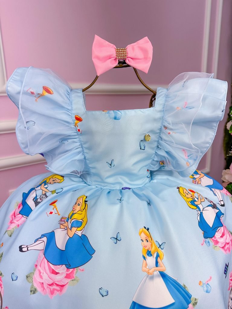 Vestido Tematicos Kids Alice no País das Maravilhas