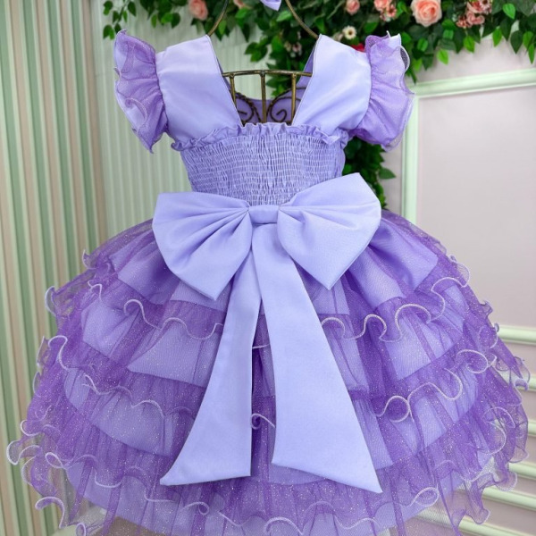 Vestido Ysa Kids Belinda Lilás