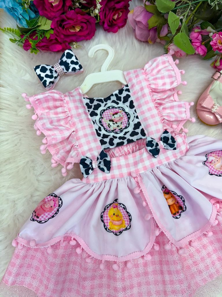 Romper/Vestido Princesa Belli Tematico Fazendinha