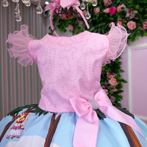 Vestido Temáticos Infantil Luxo Capivara