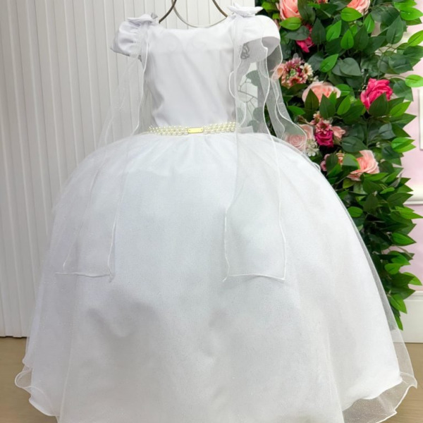Vestido Banana Club Longo Diamante Branco