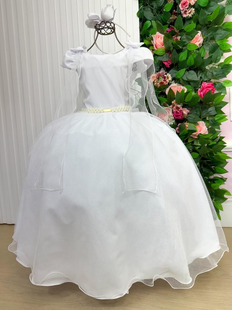 Vestido Banana Club Longo Diamante Branco