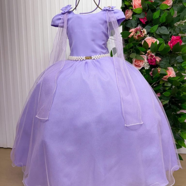 Vestido Banana Club Longo Diamante Lilas