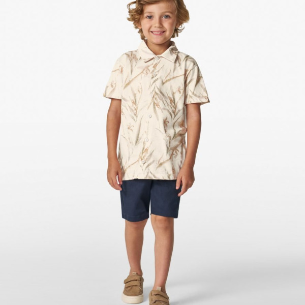 Bermuda Infantil Menino em Linho Trick Nick – Marinho ou Verde
