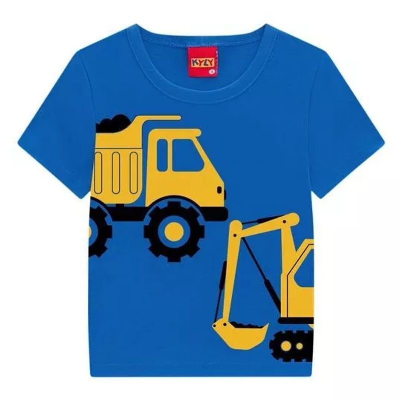 Camiseta Caminhao- Azul Amarela- M