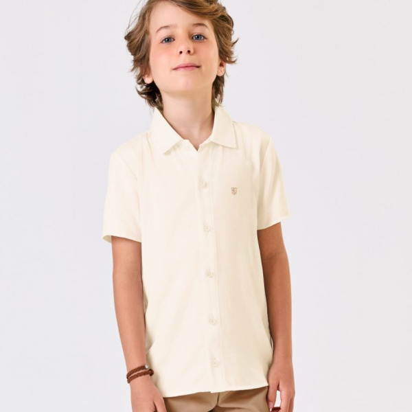 Conjunto Menino Camisa de botão Com Bermuda Sarja Trick Nick