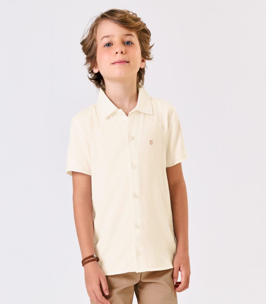 Conjunto Menino Camisa de botão Com Bermuda Sarja Trick Nick
