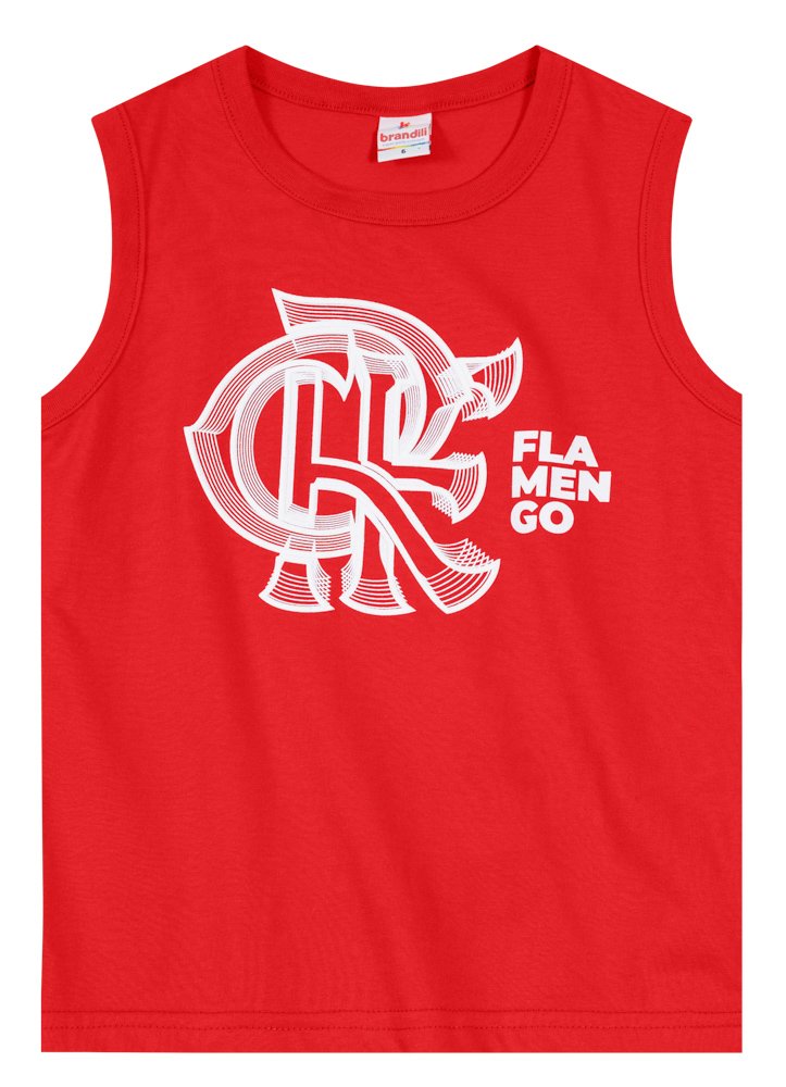 REGATA MEIA MALHA CAMISETA FLAMENGO LICENCIADA BRANDILI CRF
