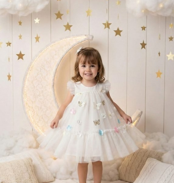 Vestido Vila Lele Jardim das Borboletas Baby Liz Off
