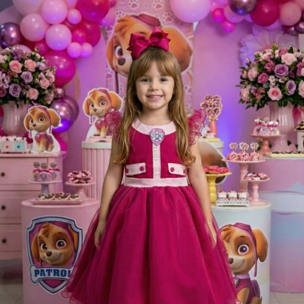 Vestido Mini Miss Temático Patrulha Canina – Sky