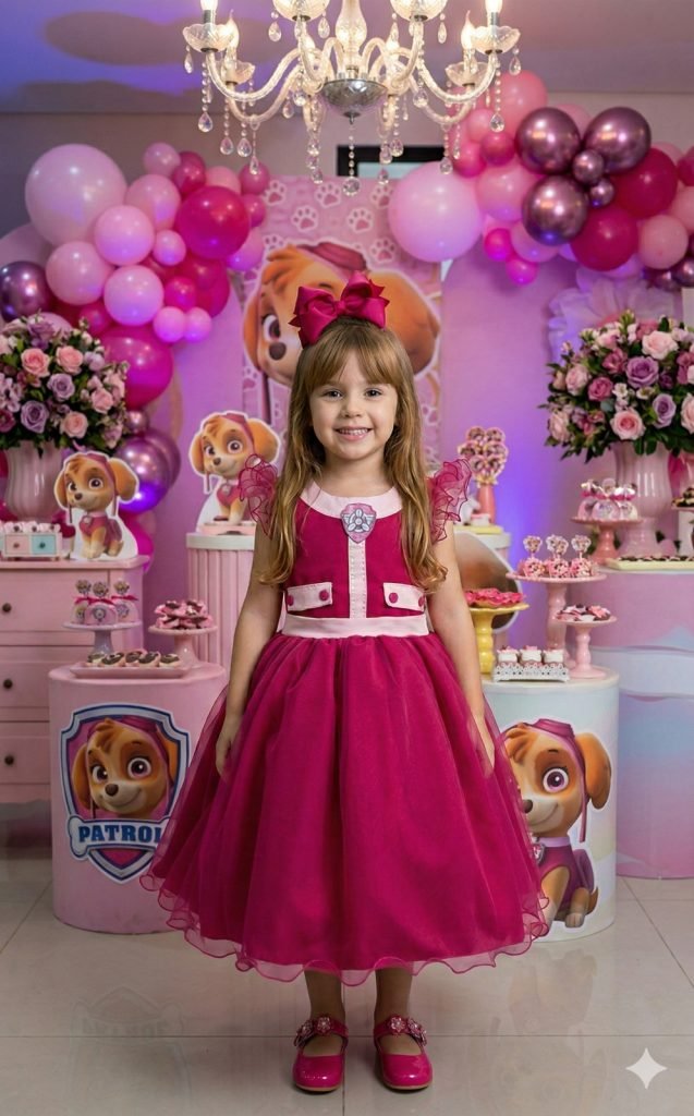 Vestido Mini Miss Temático Patrulha Canina – Sky