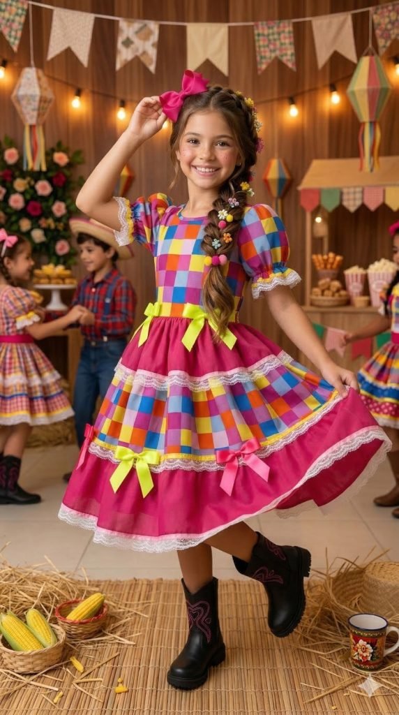 Vestido Junino Mimadine Luxo Amora