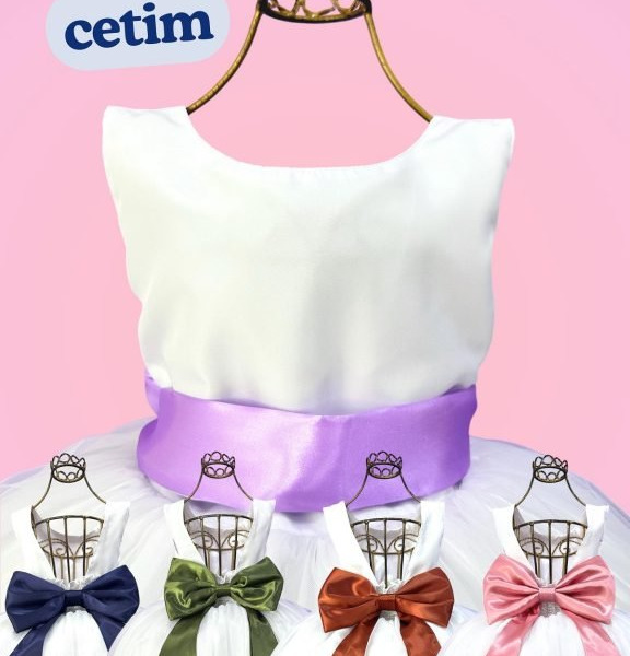 Faixa ajustável com Laço feitos de cetim várias cores para Vestidos 1
