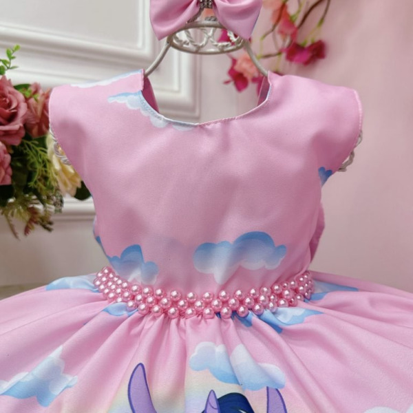 Vestido Infantil My Little Pony Rosa Claro Festas