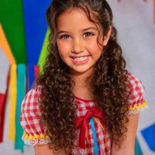 Vestido Infantil Festa Junina Xadrez Vermelho Colorido com Renda